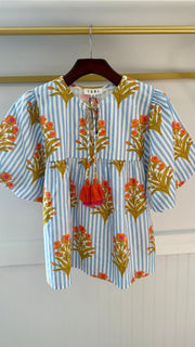 Tie Tassel Floral Top THML