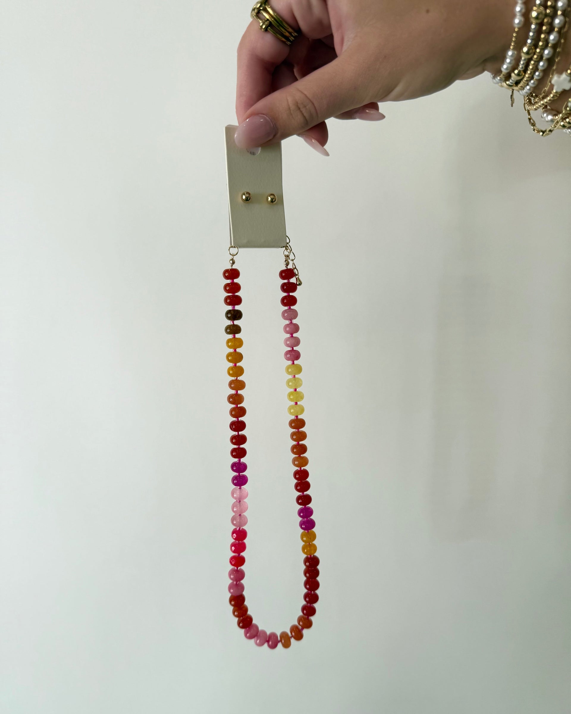 Colorful Beaded Necklace Golden Stella