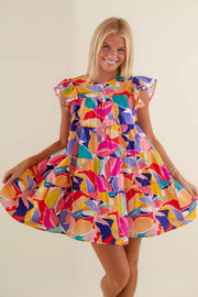 Poplin Tiered Dress Meet Me in Santorini