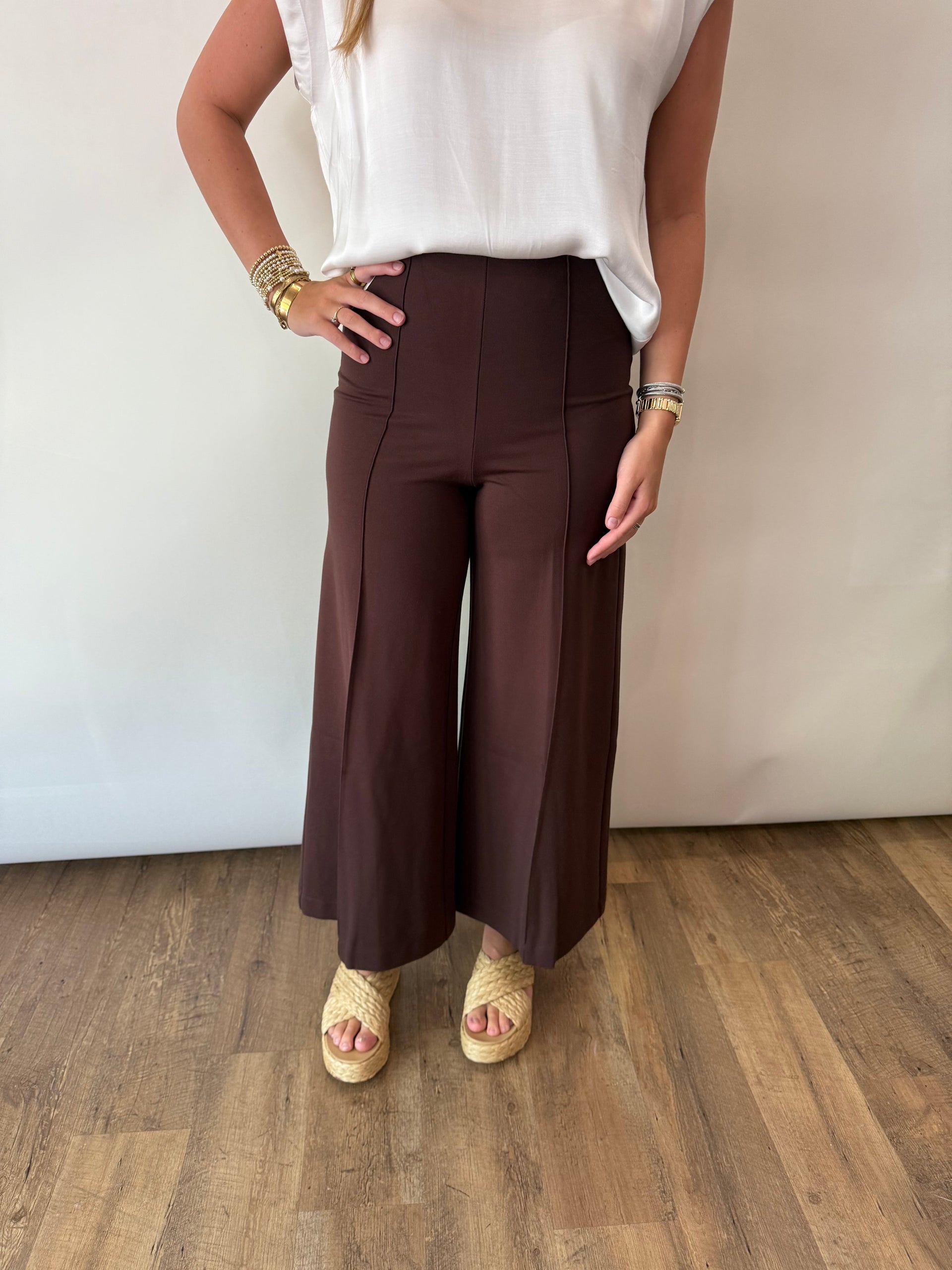 HIGH RISE FLARE LEG PONTE PANTS Current Air