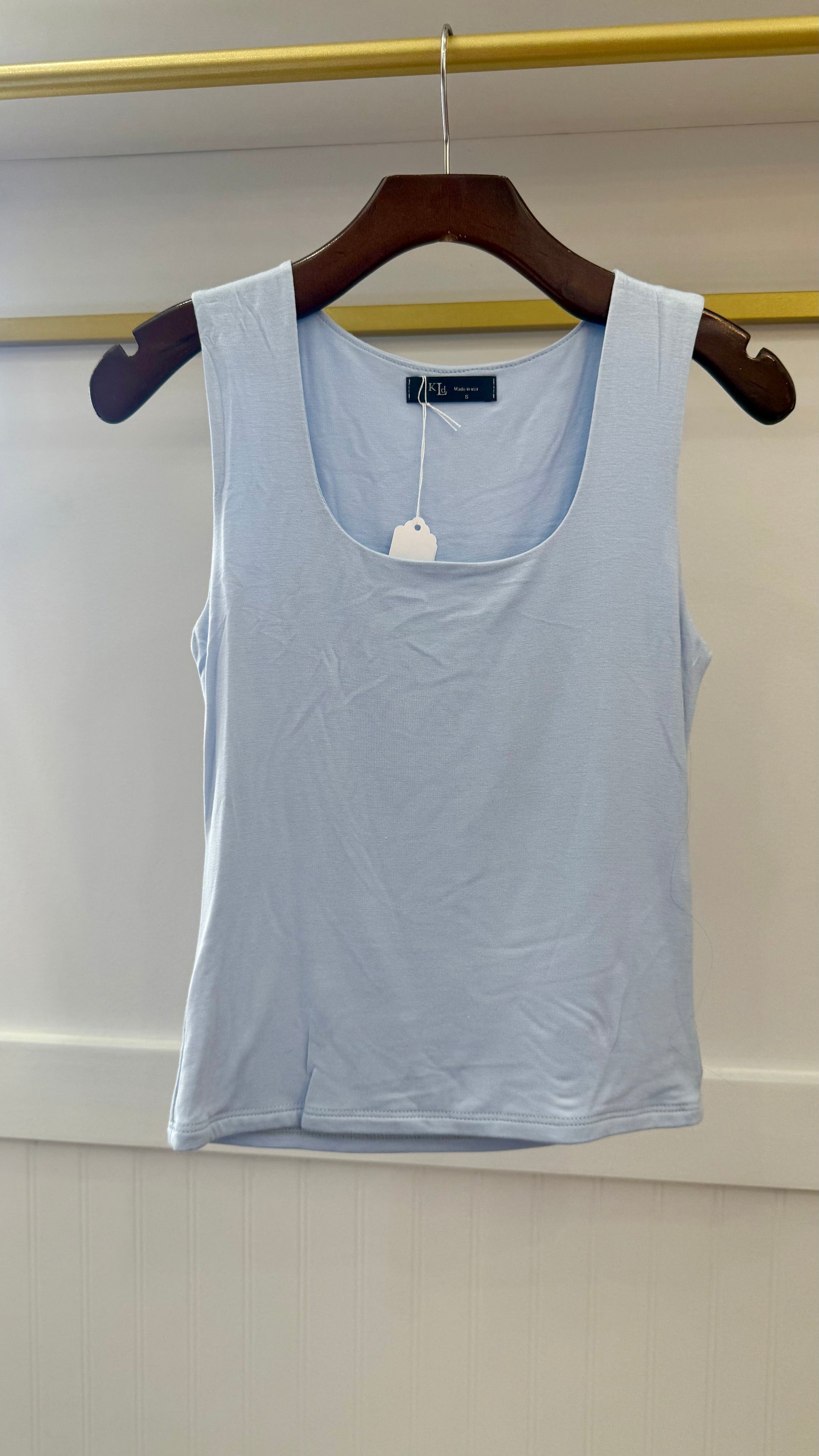 Double Layer Square Neck Wide Strap Tank KLD