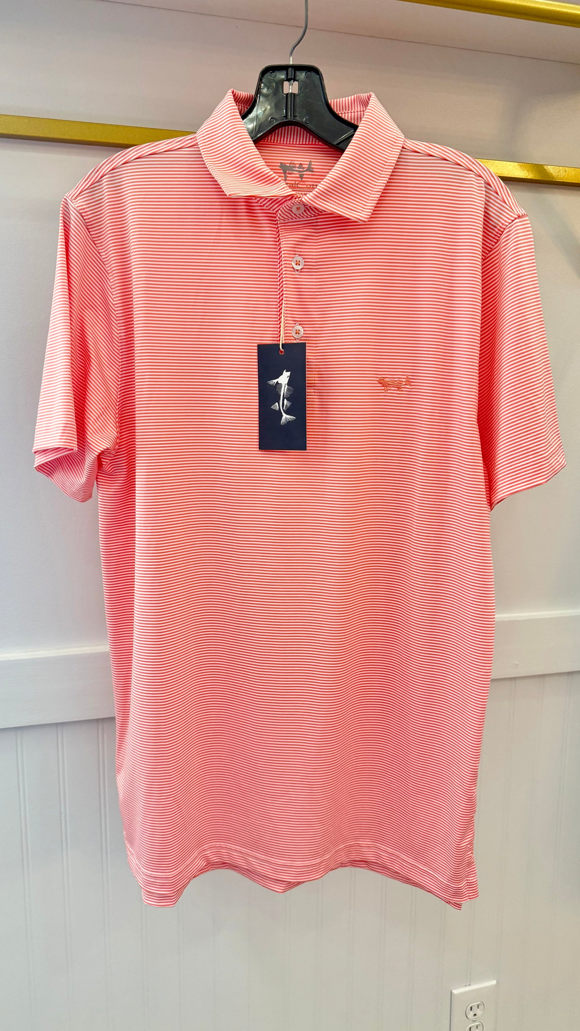 MENS PERFORMANCE STRIIPE POLO Coastal Cotton