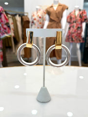 Clear Ring/ & Bar Earrings Golden Stella
