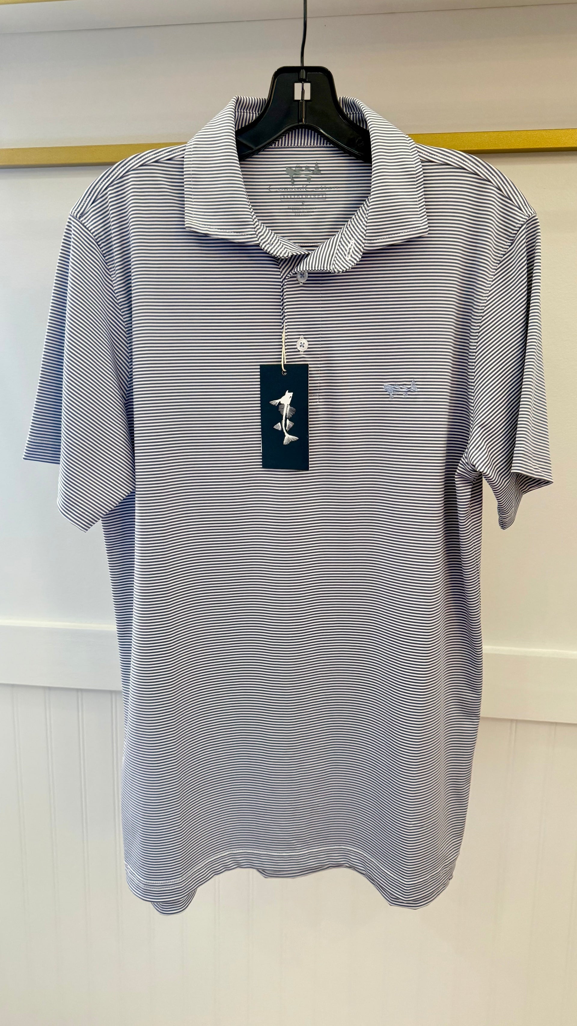 MENS PERFORMANCE STRIIPE POLO Coastal Cotton