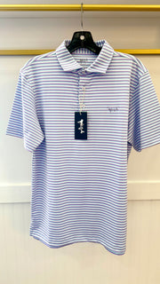 MENS PERFORMANCE STRIIPE POLO Coastal Cotton