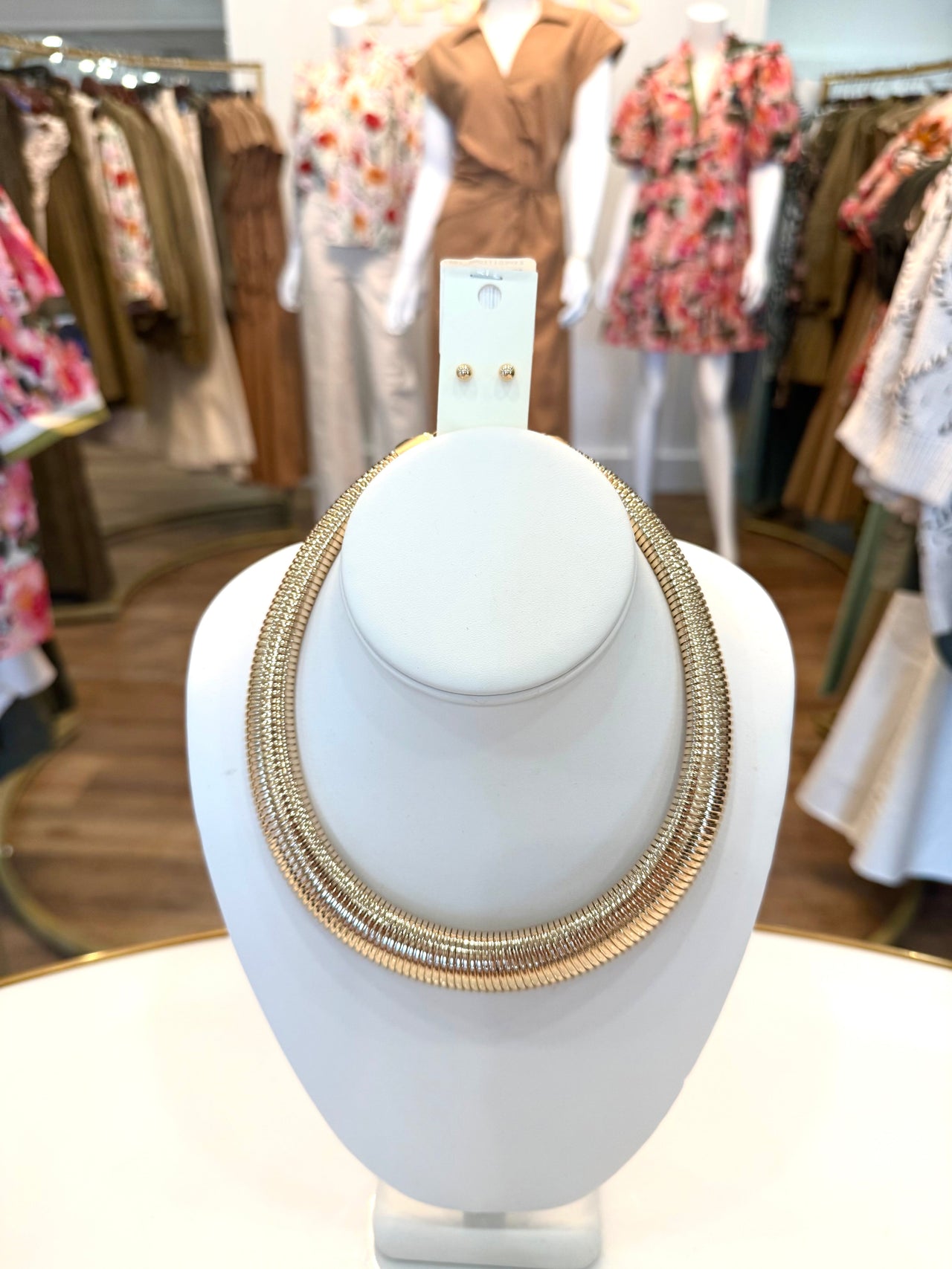 Omega Chain Choker Necklace Set Golden Stella