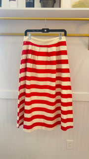 Red Striped Midi Skirt Entro
