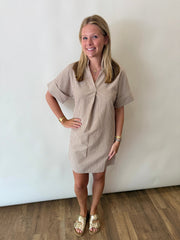SHORT SLEEVE STRIPED DRESS THML