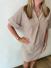 SHORT SLEEVE STRIPED DRESS THML