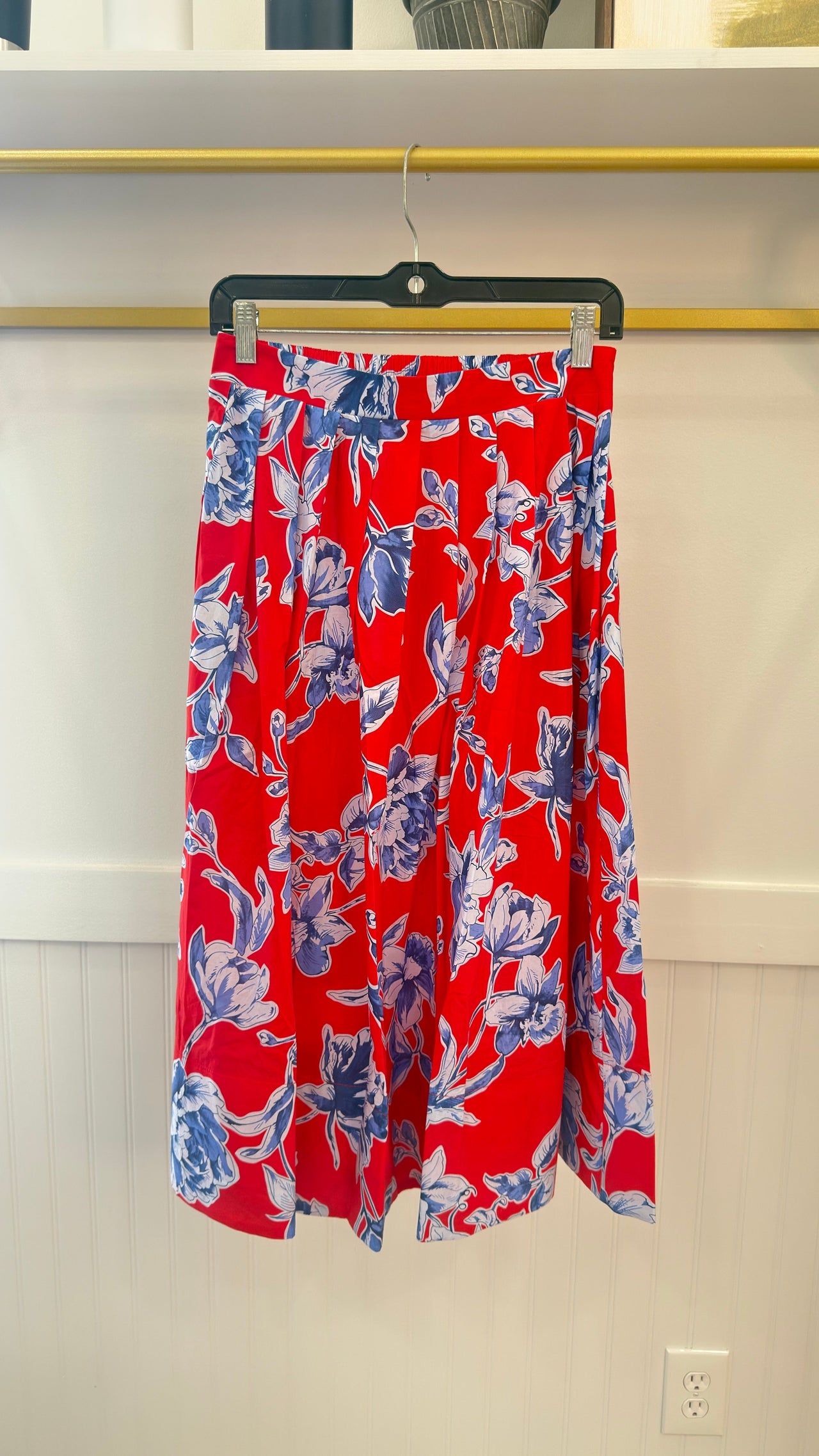 Pleated A-Line Midi Skirt Glam
