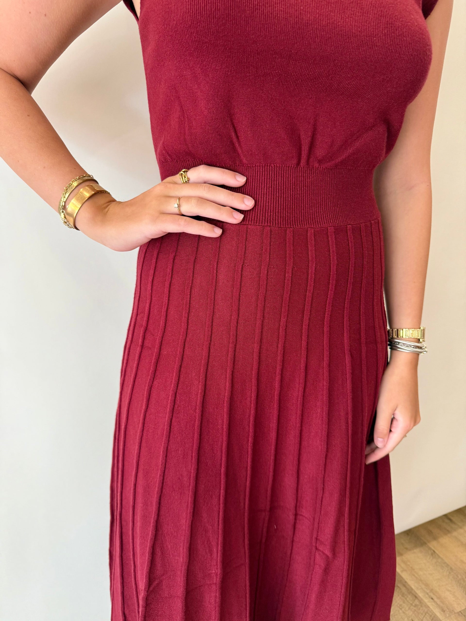 SLEEVLESS KNIT MAXI DRESS THML