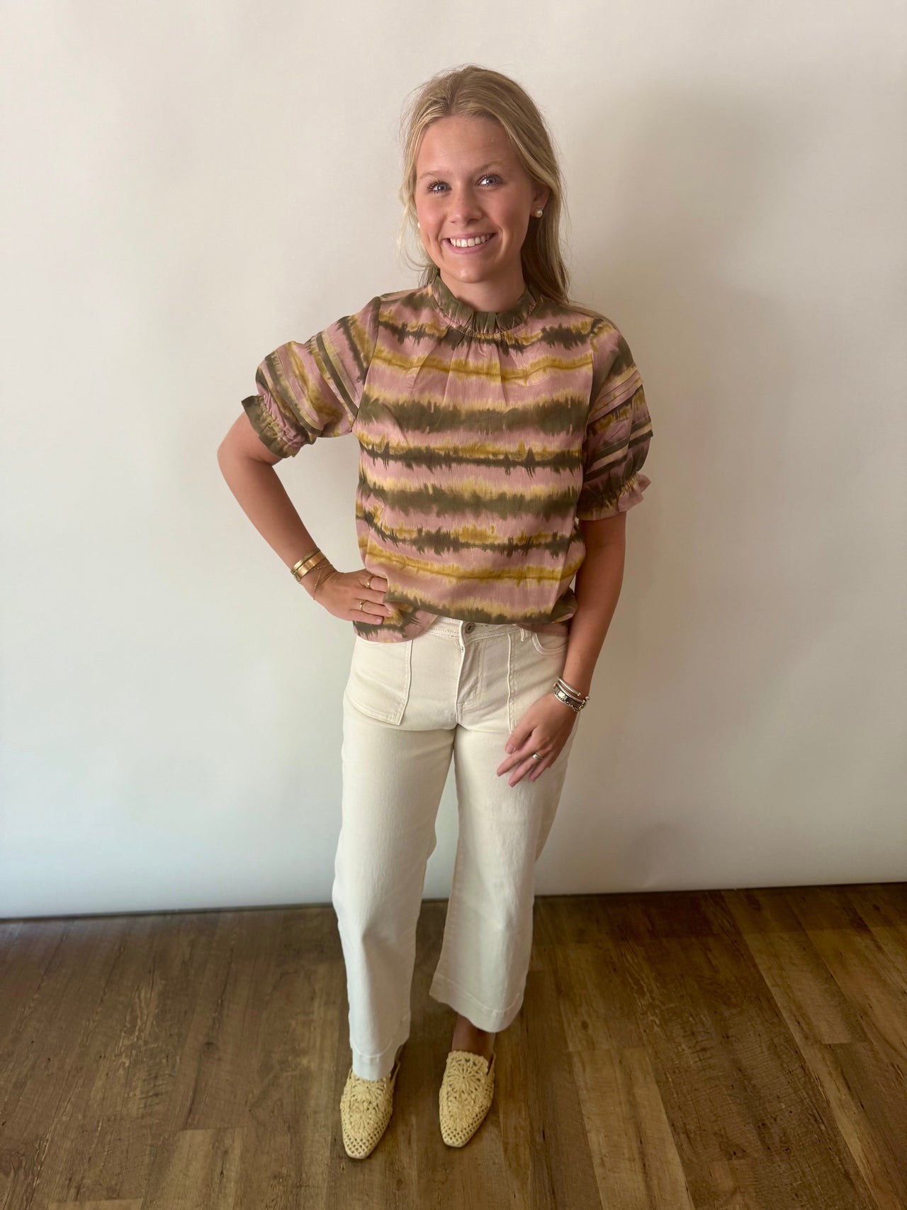 PUFF SLEEVE TIE DYE TOP THML