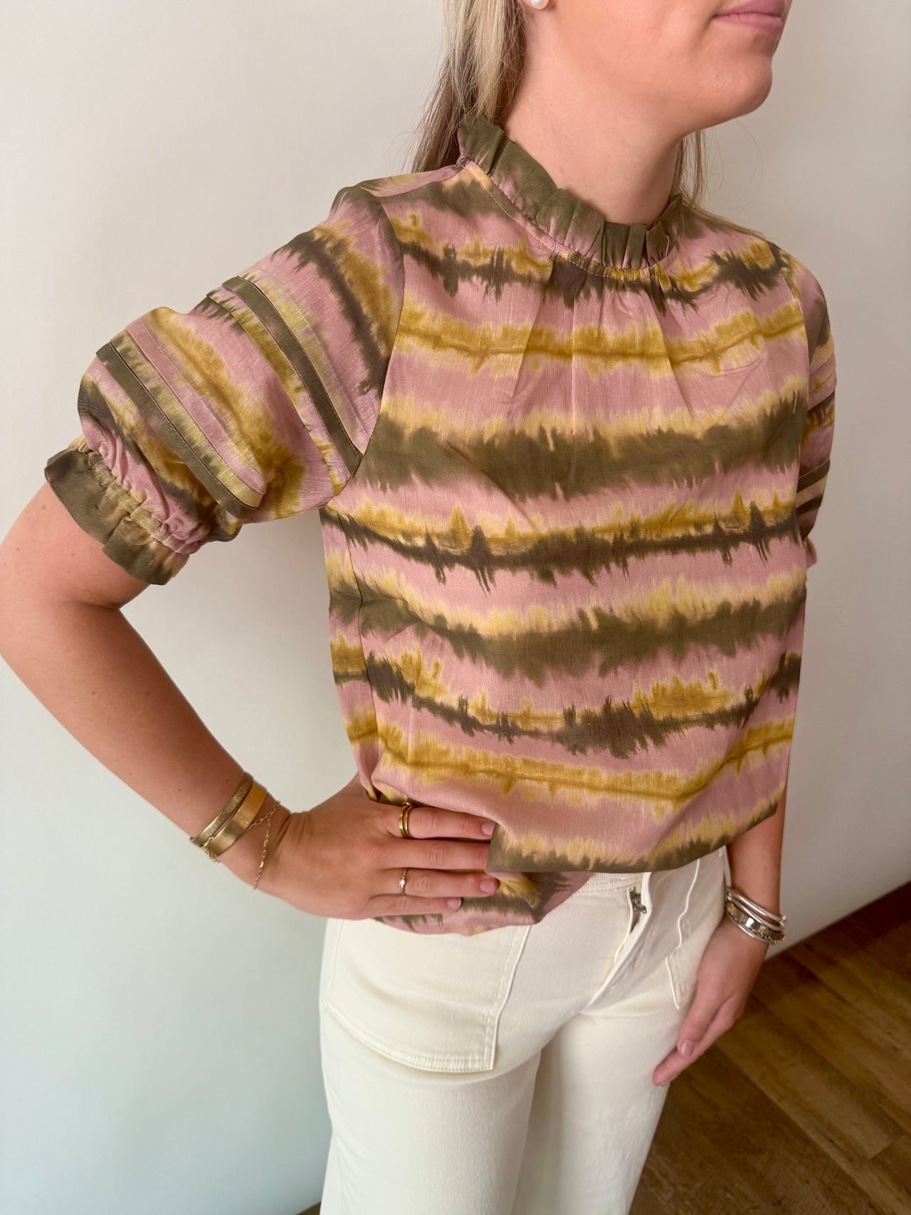 PUFF SLEEVE TIE DYE TOP THML
