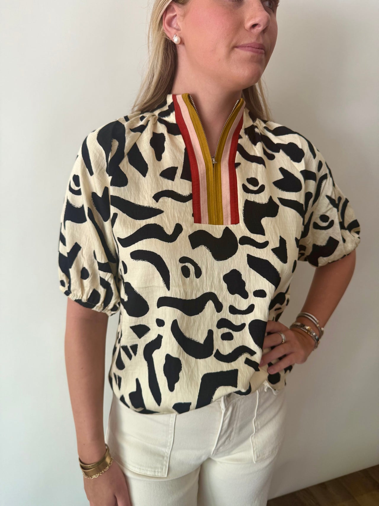 SHORT SLEEVE PRINT TOP THML
