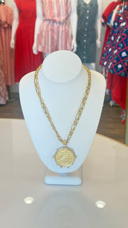 Large Coin Chain Necklace Peyton Designs