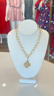 Heritage Cross Chunky Chain Necklace Peyton Designs