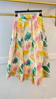 Watercolor Pleated Skirt Aureum