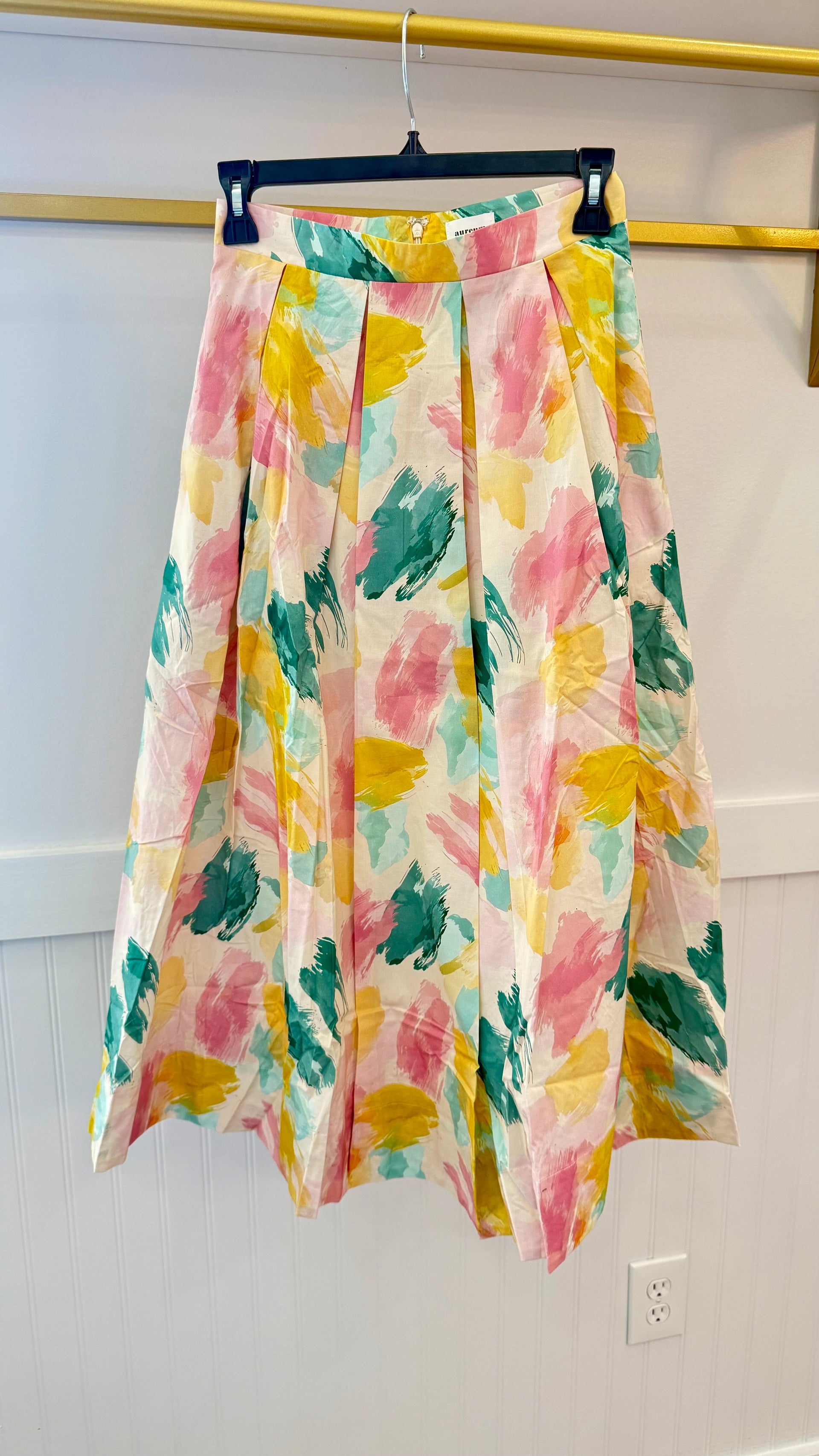 Watercolor Pleated Skirt Aureum