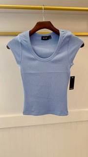 Kendra Short Sleeve Scoop Neck Cap Sleeve Top RD Style
