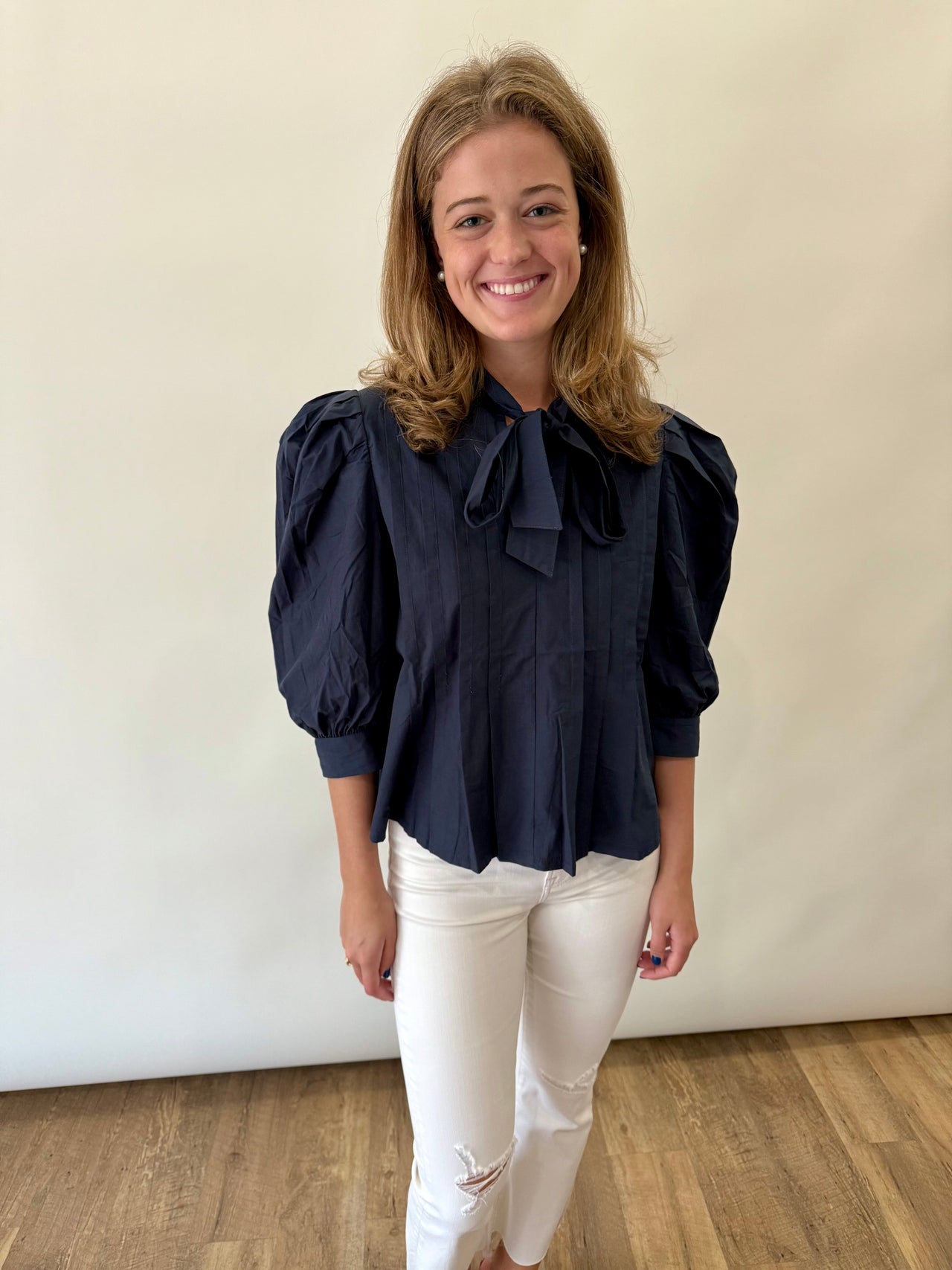 Tie Quarter Sleeve Top Pinch