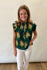 Flutter Sleeve Floral Top THML
