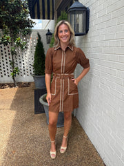 Gelso Whipped Stitched Mini Dress Ciebon