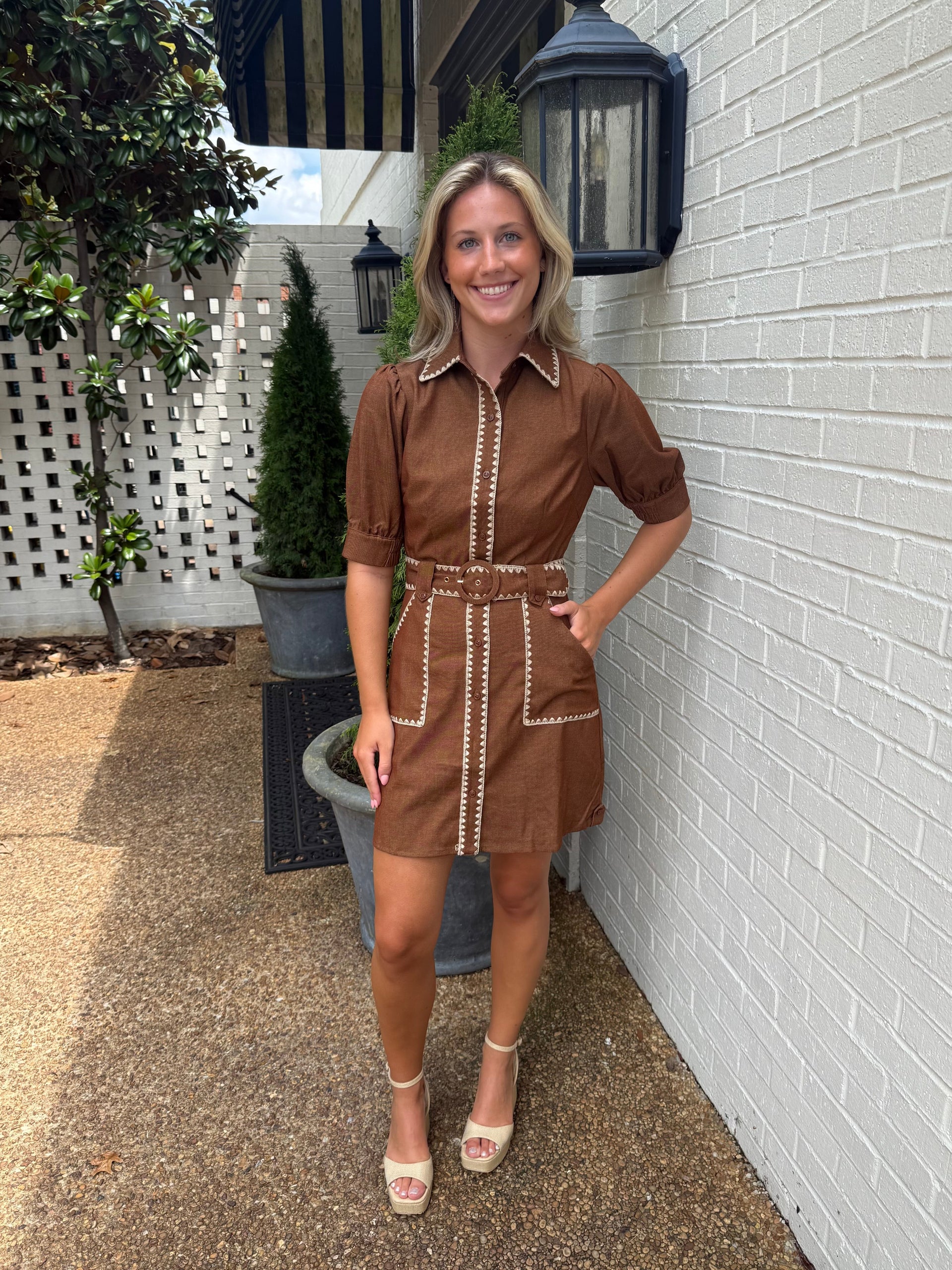 Gelso Whipped Stitched Mini Dress Ciebon