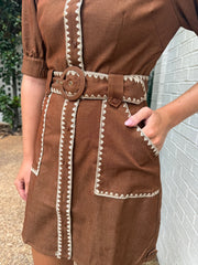 Gelso Whipped Stitched Mini Dress Ciebon
