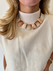 Sleeveless Mock Neck Suede Top THML