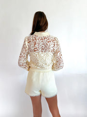 Heily Fringed Hem Boucle Shorts Adelyn Rae