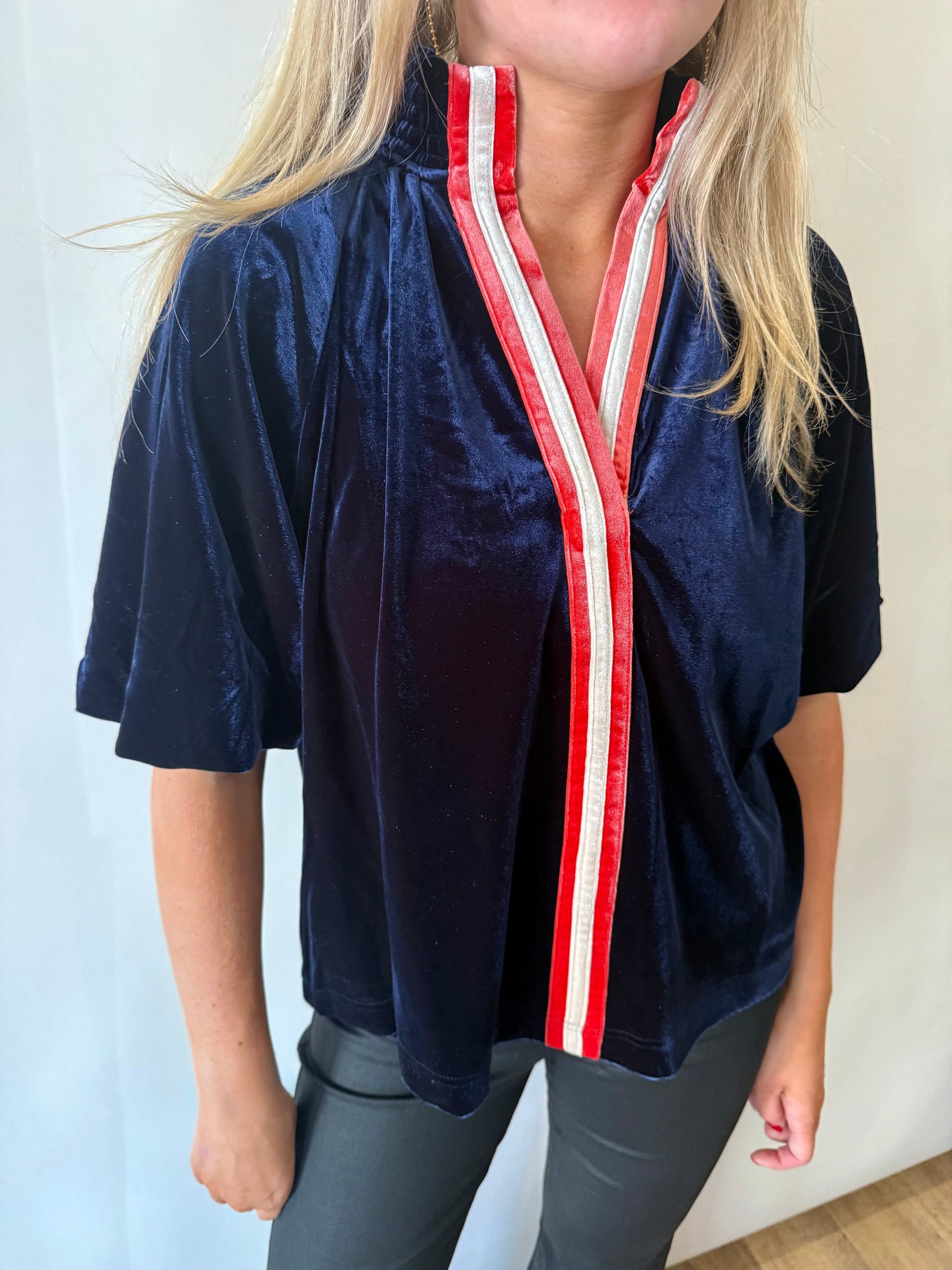 Puff Sleeve Suede Top THML