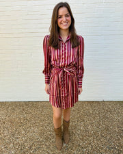 Lennie Striped Shirt Dress Ciebon