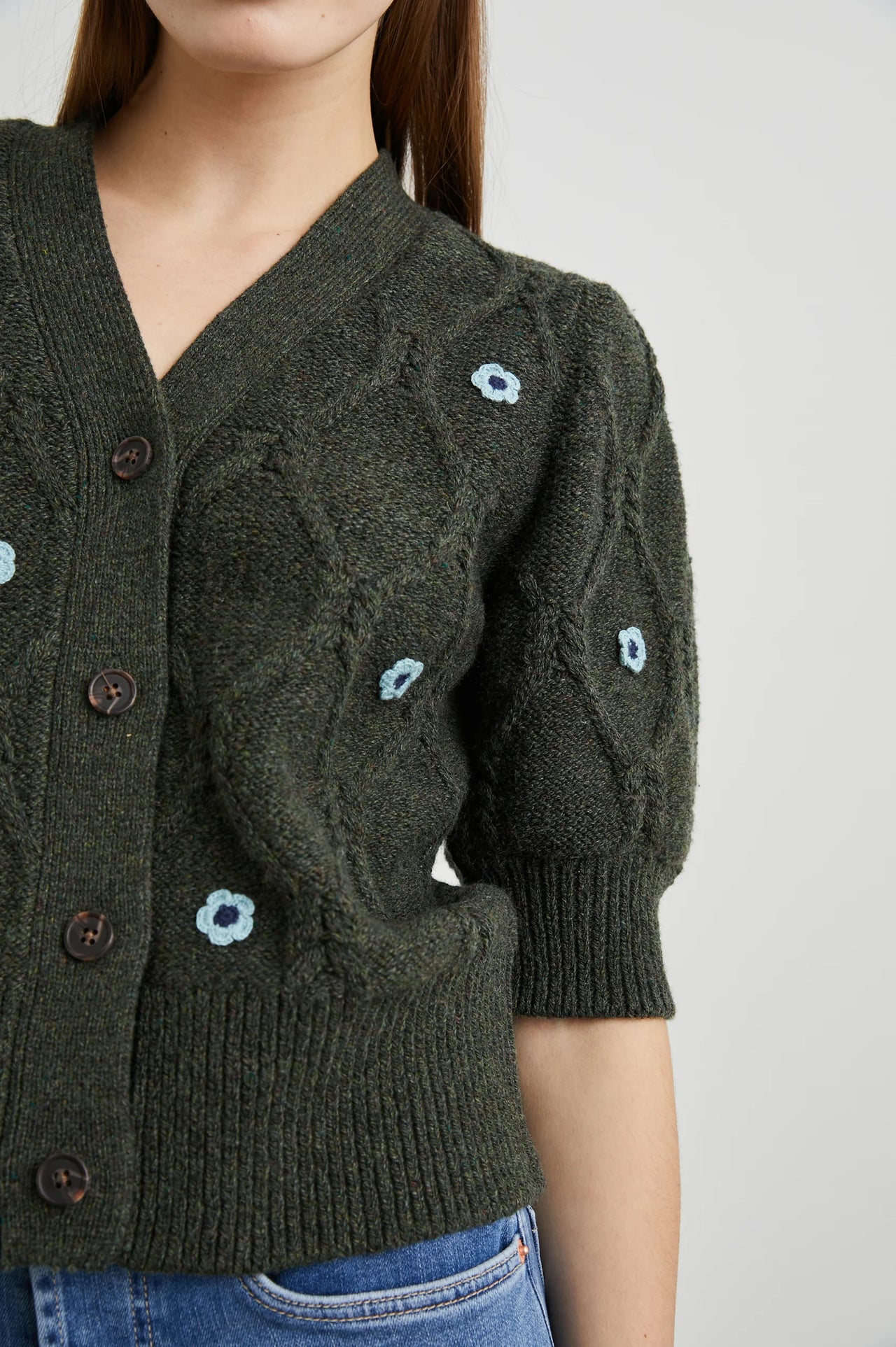 Isla Sweater in Forest Daisies