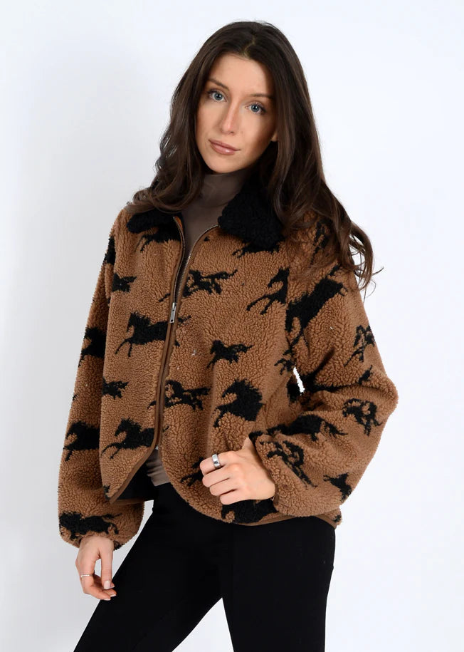 Joline Sherpa Zip-Front Jacket RD Style