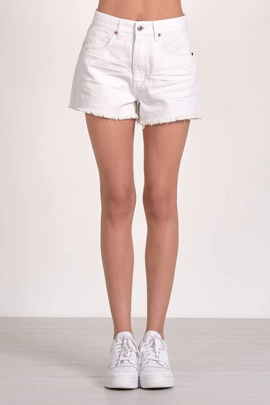 Jojo White Denim Shorts Elan