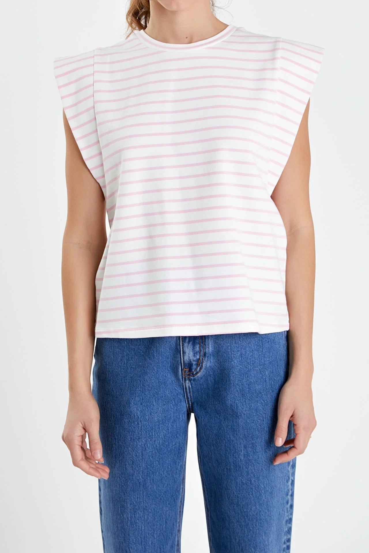 Stripe Sleeveless T-shirt