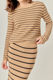 Round-Neck Striped Sweater English Factory