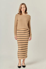 Round-Neck Striped Sweater English Factory