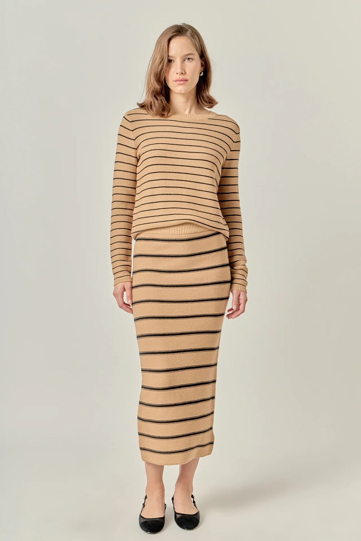 Round-Neck Striped Sweater English Factory
