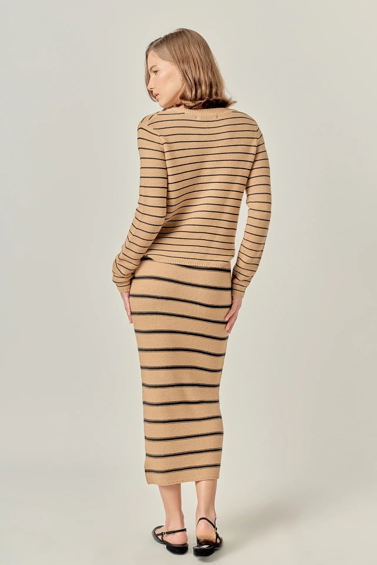 Round-Neck Striped Sweater English Factory