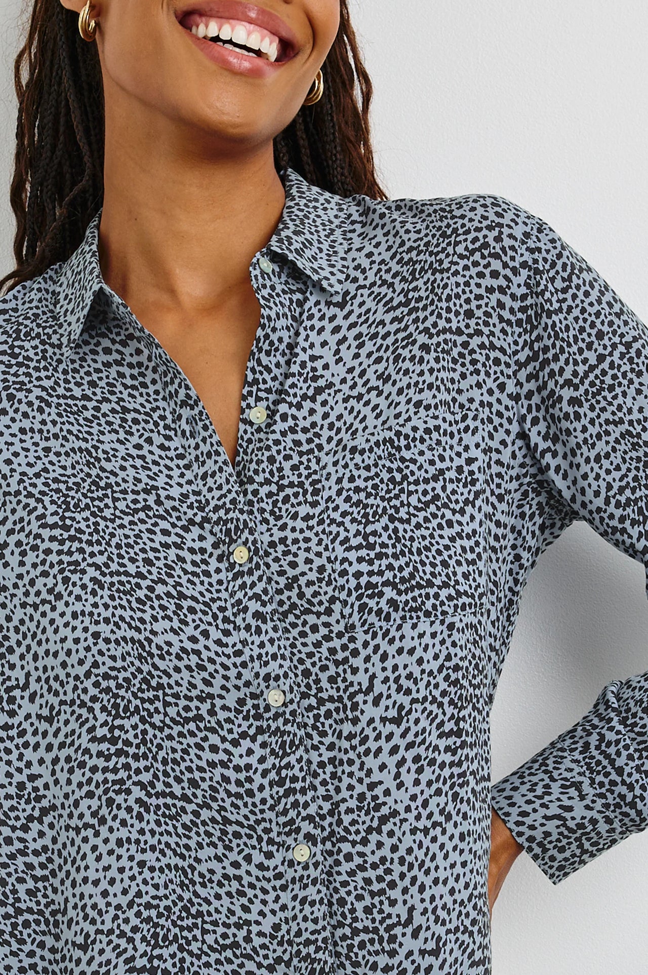 Josephine Shirt in Blue Lynx