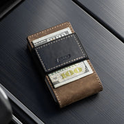 Leatherneck Wallet in Classic Brown Top Grain Leather & Navy Blue Gunmetal Proof Wallets