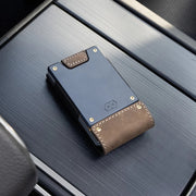 Leatherneck Wallet in Classic Brown Top Grain Leather & Navy Blue Gunmetal Proof Wallets