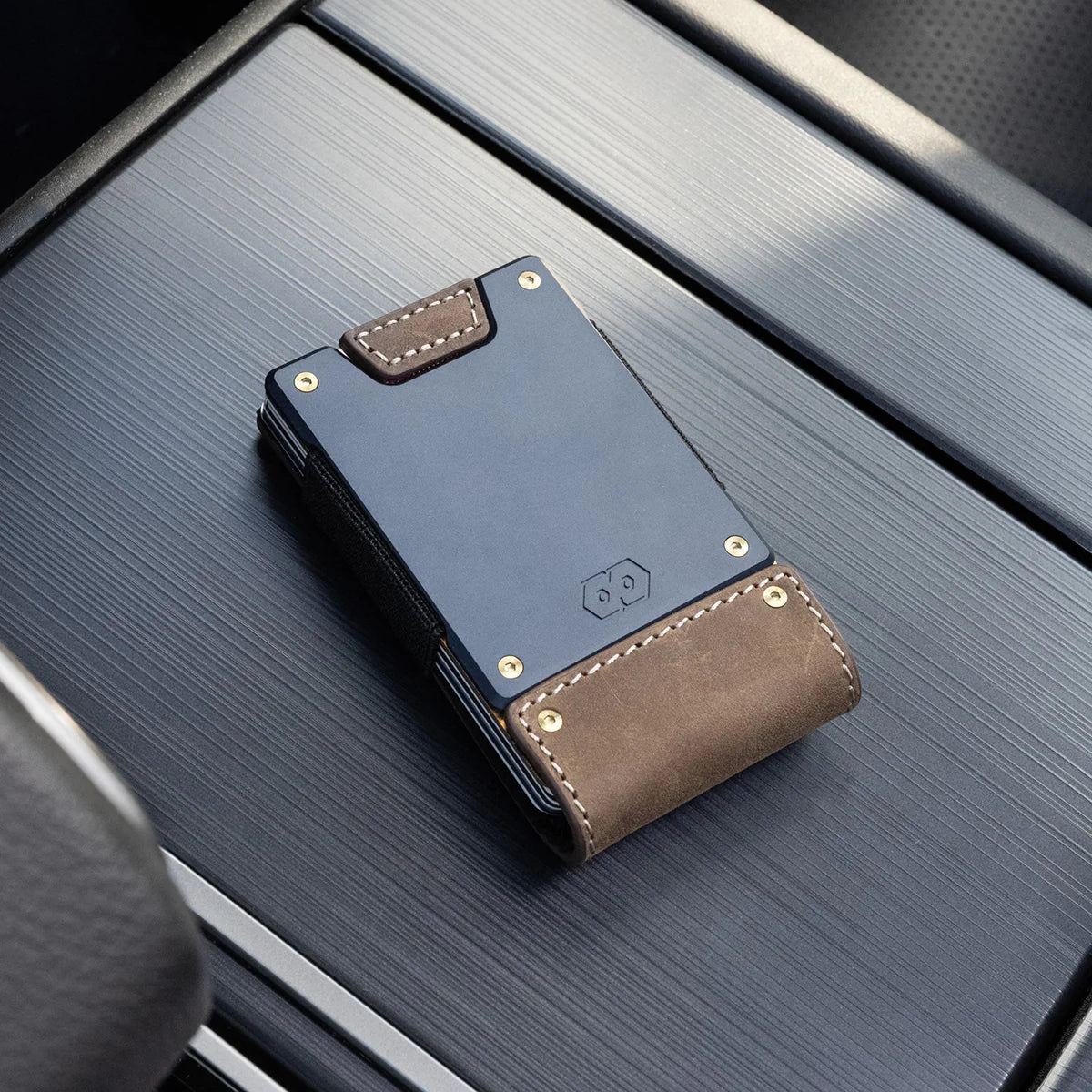 Leatherneck Wallet in Classic Brown Top Grain Leather & Navy Blue Gunmetal Proof Wallets