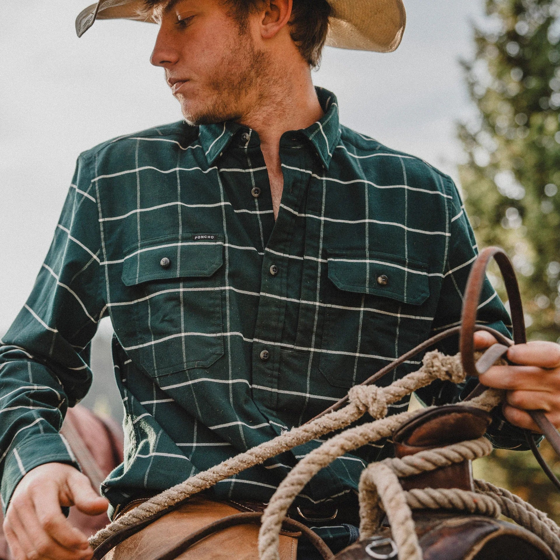 Poncho Flannel Long Sleeve Shirt Poncho