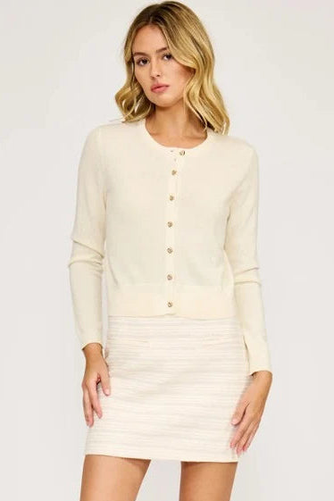 Celeste Heart Button Cardigan Lucy Paris
