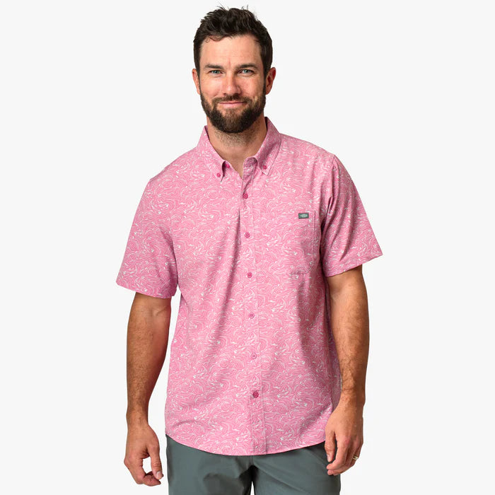Men's Boatbar Short Sleeve Button Down Shirt | Aftco Aftco