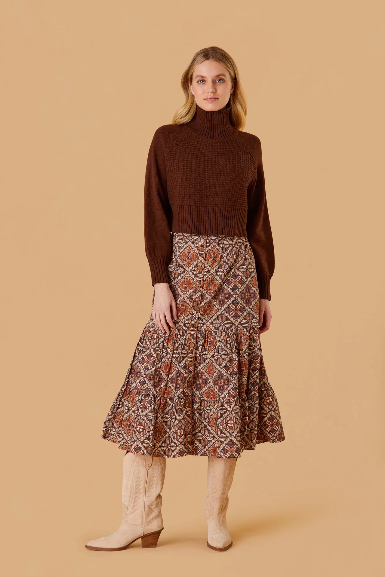 Eloise Skirt in Chai Medallions