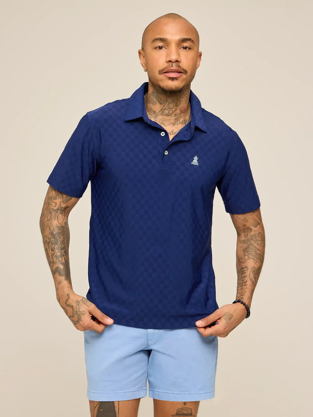 The Midnight Marine Textured Performance Polo | Chubbies Chubbies