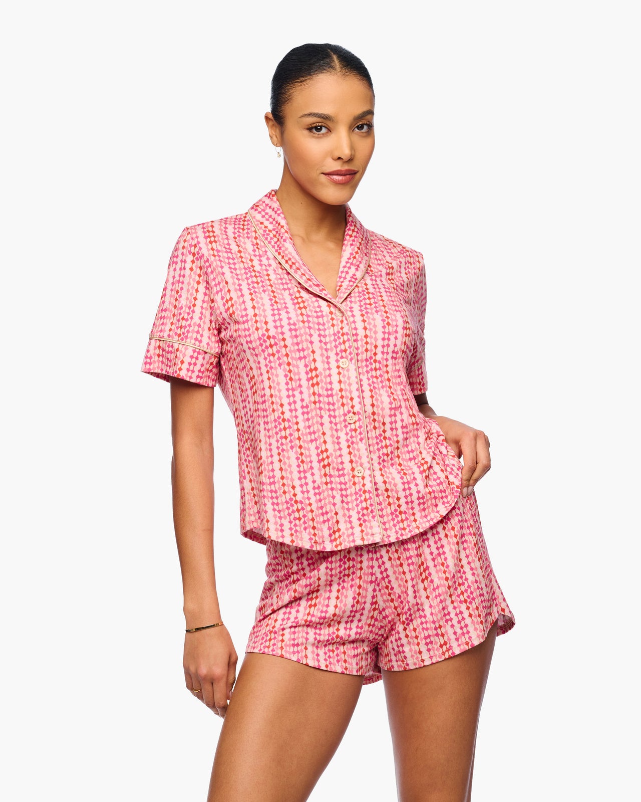 Pima Lusso Short Sleeve Top/Short Pajama Set